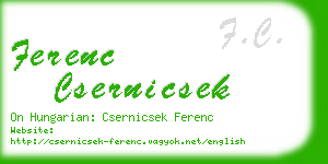ferenc csernicsek business card